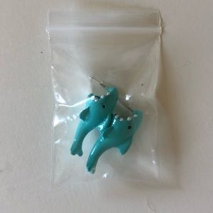 Blue shark earrings!!